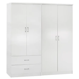 ΝΤΟΥΛΑΠΑ 4-ΦΥΛΛΗ ΜΕ 2 ΣΥΡΤΑΡΙΑ JENNA HM11351.05 ΜΕΛΑΜΙΝΗ ΣΕ ΛΕΥΚΟ 160x43x181Υ