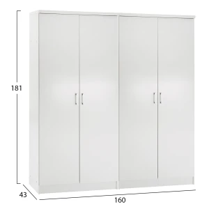 ΣΕΤ 2 ΝΤΟΥΛΑΠΕΣ 2ΦΥΛΛΕΣ JENNA HM11350.05 ΜΕΛΑΜΙΝΗ ΣΕ ΛΕΥΚΟ 160x43x181Υεκ