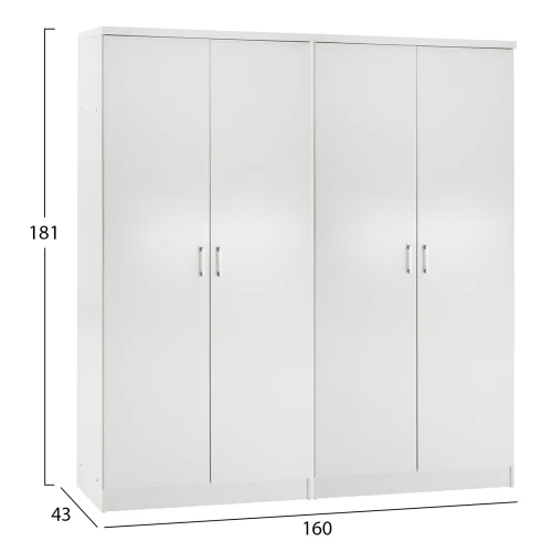 ΣΕΤ 2 ΝΤΟΥΛΑΠΕΣ 2ΦΥΛΛΕΣ JENNA HM11350.05 ΜΕΛΑΜΙΝΗ ΣΕ ΛΕΥΚΟ 160x43x181Υεκ