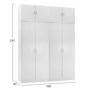 ΣΕΤ 2 ΝΤΟΥΛΑΠΕΣ 2ΦΥΛΛΕΣ ΜΕ ΠΑΤΑΡΙΑ JENNA HM11353.05 ΜΕΛΑΜΙΝΗ ΣΕ ΛΕΥΚΟ 160x43x240Υεκ