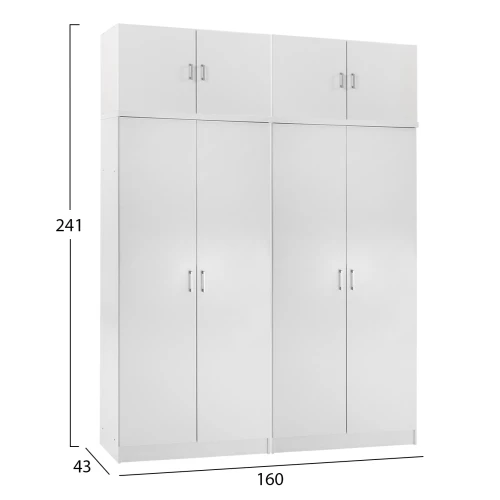ΣΕΤ 2 ΝΤΟΥΛΑΠΕΣ 2ΦΥΛΛΕΣ ΜΕ ΠΑΤΑΡΙΑ JENNA HM11353.05 ΜΕΛΑΜΙΝΗ ΣΕ ΛΕΥΚΟ 160x43x240Υεκ