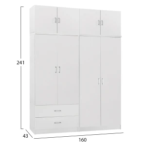 ΝΤΟΥΛΑΠΑ 4-ΦΥΛΛΗ ΜΕ ΠΑΤΑΡΙ & ΣΥΡΤΑΡΙΑ JENNA HM11355.05 ΜΕΛΑΜΙΝΗ ΣΕ ΛΕΥΚΟ 160x43x240Υεκ
