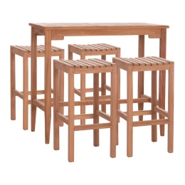 ΣΕΤ ΤΡΑΠΕΖΙ ΜΕ 4 ΣΚΑΜΠΟ ΜΠΑΡ NIKOL HM10916 ΞΥΛΟ TEAK ΣΕ ΦΥΣΙΚΟ ΧΡΩΜΑ