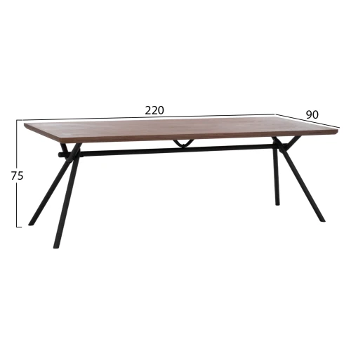 ΣΕΤ ΤΡΑΠΕΖΑΡΙΑΣ 7ΤΜΧ MANDY HM10957.03 MDF TOP--ΥΦΑΣΜΑ TAUPE & ΜΕΤΑΛ.ΠΟΔΙΑ