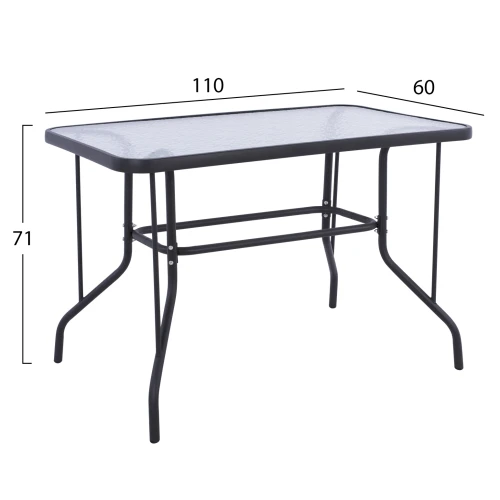 ΣΕΤ ΤΡΑΠΕΖΑΡΙΑΣ 5ΤΜΧ ADAM HM10897.01 ΤΡΑΠΕΖΙ 110x60εκ & 4 ΠΟΛΥΘΡΟΝΕΣ--ΓΚΡΙ