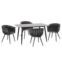 ΣΕΤ ΤΡΑΠΕΖΑΡΙΑΣ 5ΤΜΧ RAVEN HM12116.01 ΚΕΡΑΜΙΚΟ TOP ΓΚΡΙ ΜΑΡΜΑΡΟ--ΓΚΡΙ ΒΕΛΟΥΔΟ
