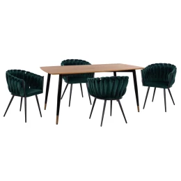 ΣΕΤ ΤΡΑΠΕΖΑΡΙΑΣ 5ΤΜΧ JOLIE HM12123.01 MDF TOP ΣΕ ΦΥΣΙΚΟ--ΚΥΠΑΡΙΣΣΙ ΒΕΛΟΥΔΟ