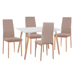 ΣΕΤ ΤΡΑΠΕΖΑΡΙΑΣ 5ΤΜΧ MINIMAL HM11767 ΛΕΥΚΟ MDF-ΜΠΕΖ ΥΦΑΣΜΑ