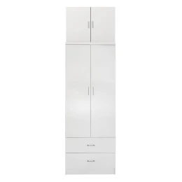 ΝΤΟΥΛΑΠΑ REINA HM21061.05 2ΦΥΛΛΗ ΜΕ ΠΑΤΑΡΙ &amp; 2 ΣΥΡΤΑΡΙΑ-ΜΕΛΑΜΙΝΗ ΛΕΥΚΗ 80x42x241Υεκ