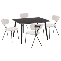 ΣΕΤ ΤΡΑΠΕΖΑΡΙΑΣ 5ΤΜΧ RAVEN HM21067.02 ΚΕΡΑΜΙΚΟ TOP ΜΑΥΡΟ ΜΑΡΜΑΡΟ--ΜΕΤΑΛΛΟ