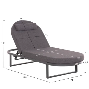 ΕΠΑΓΓΕΛΜATIKH ΞΑΠΛΩΣΤΡΑ MALLOW HM10715.03 ΣΚΟΥΡΟ ΓΚΡΙ ΑΛΟΥΜΙΝΙΟ & ΜΑΞΙΛΑΡΙ 198x71x103Υεκ