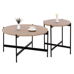 ΣΕΤ 2ΤΜΧ ΤΡΑΠΕΖΙΑ ΣΑΛΟΝΙΟΥ RONDA HM21089.02 MDF ΣΟΝΑΜΑ Φ80εκ &amp; Φ50εκ