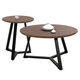 ΣΕΤ 2ΤΜΧ ΤΡΑΠΕΖΙΑ ΣΑΛΟΝΙΟΥ ROCKET HM21090.02 MDF ΣΕ ΚΑΡΥΔΙ ΧΡΩΜΑ Φ80εκ &amp; Φ45εκ