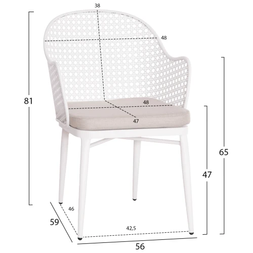 ΣΕΤ LOUNGE 3TMX ΕΞ.ΧΩΡΟΥ OREGO HM21106.02 ΑΛΟΥΜΙΝΙΟ ΣΕ ΛΕΥΚΟ