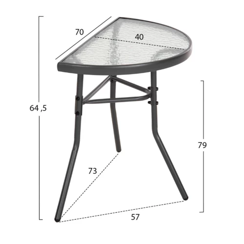 ΣΕΤ ΕΞΩΤ.ΧΩΡΟΥ 3ΤΜΧ LAURA HM21112 ΤΡΑΠΕΖΙ ΗΜΙΚΥΚΛΙΚΟ & 2 ΠΟΛΥΘΡΟΝΕΣ- ΓΚΡΙ