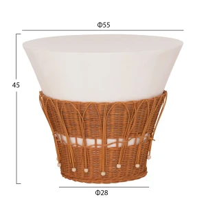ΣΕΤ 2ΤΜΧ ΒΟΗΘΗΤΙΚΑ ΤΡΑΠΕΖΙΑ PERRAL HM21138.02 FIBER CEMENT ΛΕΥΚΟ-ΦΥΣΙΚΟ RATTAN