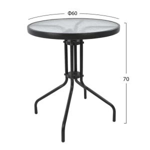 ΣΕΤ 3ΤΜΧ ΜΕ ΤΡΑΠΕΖΙ LIMA Φ60Χ70Υ & ΠΟΛΥΘΡΟΝΕΣ LAURA ΓΚΡΙ ΧΡΩΜΑ HM10467.01