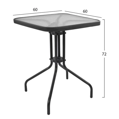 ΣΕΤ 3ΤΜΧ ΜΕ ΤΡΑΠΕΖΙ FIGO 60Χ60Χ72Υ & ΠΟΛΥΘΡΟΝΕΣ LAURA ΓΚΡΙ ΧΡΩΜΑ HM10468.01