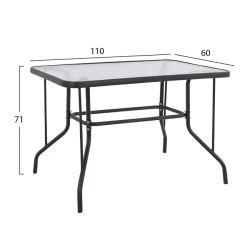 ΣΕΤ ΤΡΑΠΕΖΑΡΙΑΣ 5ΤΜΧ ADAM HM21220.01 ΚΑΡΕΚΛΕΣ ΜΕΤΑΛΛΙΚΕΣ & ΤΡΑΠΕΖΙ 110x60 ΓΚΡΙ