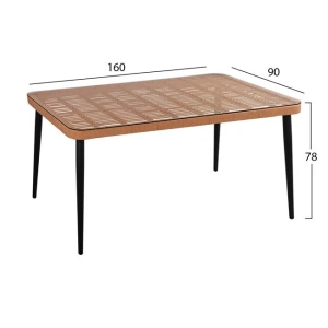 ΣΕΤ ΤΡΑΠΕΖΑΡΙΑΣ 7ΤΜΧ ALLEGRA HM10495 WICKER ΜΠΕΖ-ΜΕΤΑΛΛΟ ΜΑΥΡΟ
