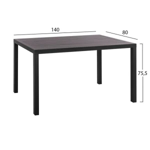 ΣΕΤ 5ΤΜΧ HM10531 ΤΡΑΠΕΖΙ ΑΛΟΥΜΙΝΙΟΥ 140Χ80Χ75,5Y & 4 ΠΟΛΥΘΡΟΝΕΣ LEON ΜΕΤΑΛΛΙΚΕΣ ΓΚΡΙ
