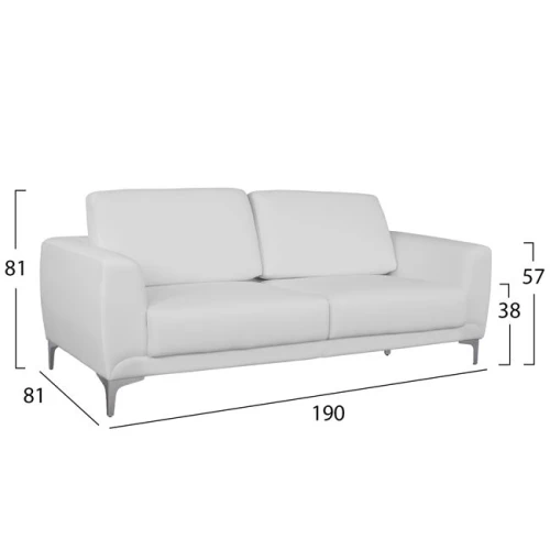 ΣΕΤ ΣΑΛΟΝΙΟΥ 2ΤΜΧ KENZIE ΜΕ ΛΕΥΚΟ PU HM11284.02