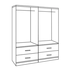 ΣΕΤ 2 ΤΜΧ ΝΤΟΥΛΑΠΑ 4ΦΥΛΛΗ ΜΕ 4 ΣΥΡΤΑΡΙΑ ZEBRANO 160X42X181 HM11349.01