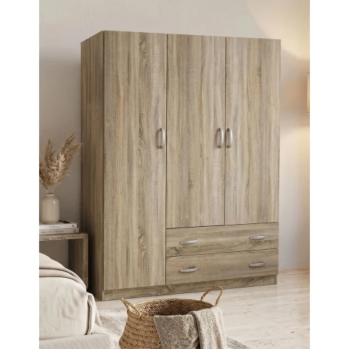 Ντουλάπα τρίφυλλη "Real" σε sonoma χρώμα 150x51x180