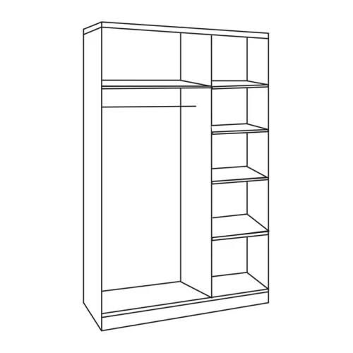 Ντουλάπα ρούχων τρίφυλλη REAL με 5 ράφια & κρεμάστρα ρούχων σε χρώμα sonoma 90x42.5x180.5