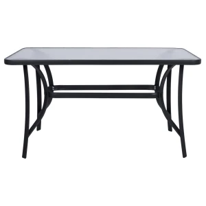 Τραπέζι κήπου "Leno" ανθρακί μέταλλο-tempered γυαλί 140x80x70