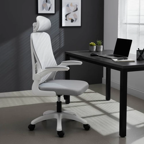 Καρέκλα γραφείου εργασίας Anna mesh γκρι 62x61x110/120