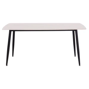 Τραπέζι Rav λευκό μαρμάρου sintered stone-μαύρο μέταλλο 160x90x75