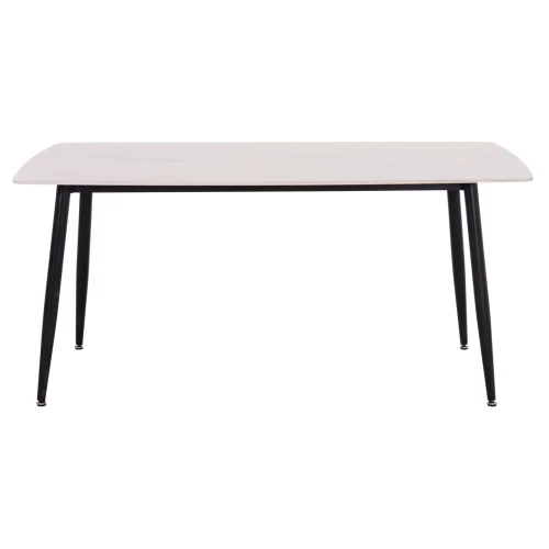 Τραπέζι Rav λευκό μαρμάρου sintered stone-μαύρο μέταλλο 160x90x75