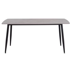 Τραπέζι Rav γκρι μαρμάρου sintered stone-μαύρο μέταλλο 160x90x75
