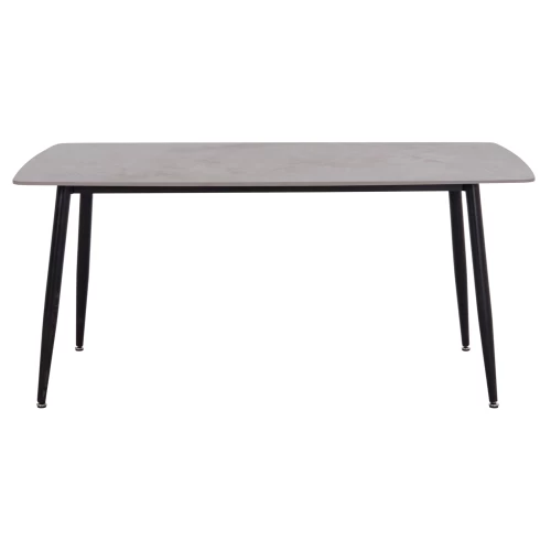 Τραπέζι Rav γκρι μαρμάρου sintered stone-μαύρο μέταλλο 160x90x75