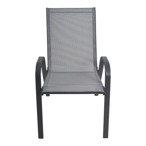 Πολυθρόνα κήπου "Roby" μέταλλο γκρι-textilene γκρι 55x75x95