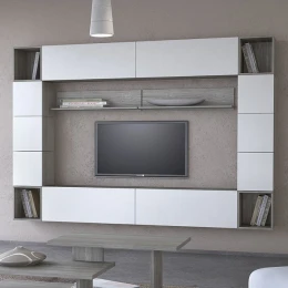 Σύνθεση σαλονιού "SMART 8D" σε χρώμα σταχτί-λευκό