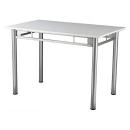Τραπέζι μεταλλικό σε χρώμα ασημί/λευκό 100x60x78