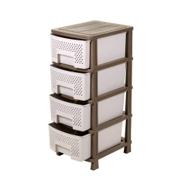 Συρταριέρα αποθήκευσης πλαστική "ΖΗΒΑ" σε χρώμα μπεζ 40x50x99