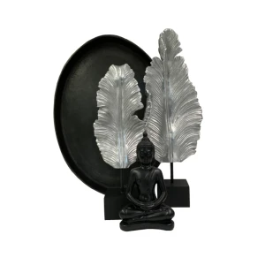 FILO ΔΙΑΚΟΣΜΗΤΙΚΟ TOTEM 24x12x62cm POLYRESIN ΑΣΗΜΙ ΜΑΥΡΟ ΞΥΛΟ
