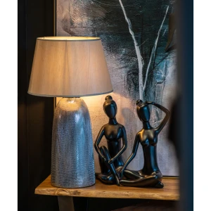 ARGENT ΦΩΤΙΣΤΙΚΟ ΕΠΙΤΡΑΠΕΖΙΟ 40x40x67cm ΚΕΡΑΜΙΚΟ ΑΣΗΜΙ ΛΕΥΚΟ ΥΦΑΣΜΑ