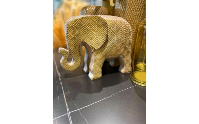 AFRICANA 1 ΔΙΑΚΟΣΜΗΤΙΚΟ ΕΛΕΦΑΝΤΑΣ 25x11x18cm POLYRESIN ΚΙΤΡΙΝΟ