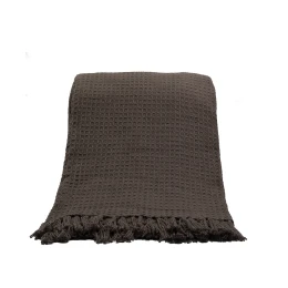 PIQUE ΡΙΧΤΑΡΙ ΔΙΑΚΟΣΜΗΤΙΚΟ 130x170cm ΒΑΜΒΑΚΙ ΓΚΡΙ MOCHA POLYESTER