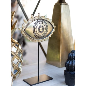 THE EYE ΔΙΑΚΟΣΜΗΤΙΚΟ TOTEM 19x7x30cm POLYRESIN ΧΡΥΣΟ ΜΑΥΡΟ