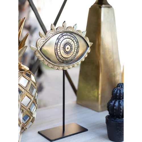 THE EYE ΔΙΑΚΟΣΜΗΤΙΚΟ TOTEM 19x7x30cm POLYRESIN ΧΡΥΣΟ ΜΑΥΡΟ