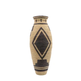 INKA ΒΑΖΟ 19x19x47cm POLYRESIN ΦΥΣΙΚΟ ΜΑΥΡΟ