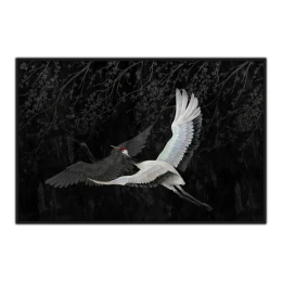 CRANE ΠΙΝΑΚΑΣ ΔΙΑΚΟΣΜΗΣΗΣ 123x83x5cm ΚΑΜΒΑΣ ΜΑΥΡΟ ΓΚΡΙ ΞΥΛΟ ΛΕΥΚΟ
