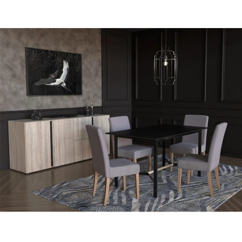 CRANE ΠΙΝΑΚΑΣ ΔΙΑΚΟΣΜΗΣΗΣ 123x83x5cm ΚΑΜΒΑΣ ΜΑΥΡΟ ΓΚΡΙ ΞΥΛΟ ΛΕΥΚΟ
