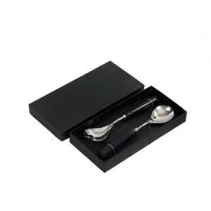 MARMO SET ΣΕΡΒΙΡΙΣΜΑΤΟΣ ΣΑΛΑΤΑΣ 28x6x2cm ΑΤΣΑΛΙ ΜΑΥΡΟ ΜΑΡΜΑΡΟ