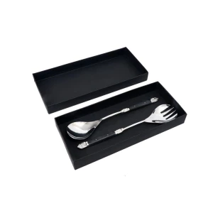 ROYAL SET ΣΕΡΒΙΡΙΣΜΑΤΟΣ ΣΑΛΑΤΑΣ 29x6x2cm ΑΤΣΑΛΙ ΜΑΥΡΟ RESIN
